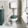 Hudson Traditional Toilet With Low-Level Cistern and Midnight Green Wooden Seat