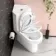 Denver Rimless Fully Back to Wall Close Coupled Corner Toilet With Soft Close Seat