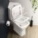 Atlanta Comfort Height Close Coupled Corner Toilet With Soft Close Slim Seat