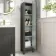 Bermuda Graphite Grey Floor Standing Tall Cabinet 1500x350mm - Brushed Brass Accents