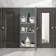 Graphite Grey Wall Hung Cabinet 700x300mm - Brushed Brass Accents