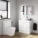 Trent Gloss White Vanity with Marble Top & Curved Counter Top Basin 800mm