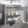 Trent Stone Grey Basin Vanity and Back To Wall Unit 1300mm