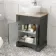 Lucia Graphite Grey Vanity with Oak Effect Top & Oval Counter Top Basin 640mm