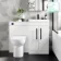 Avon Gloss White Combination Vanity Basin and Aruba Toilet 1000mm - Black Accents