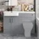 Harper Stone Grey Basin Vanity and Back To Wall Toilet Unit 1200mm - Black Accents - Left Handed