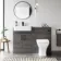 Harper Charcoal Elm Combination Vanity Basin and Atlanta Toilet 1200mm - Black Accents