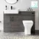 Harper Charcoal Elm Combination Vanity Basin with Marble Top & Atlanta Toilet 1200mm - Black Accents
