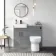 Harper Stone Grey Combination Vanity Basin with Marble Top & Miami Toilet 1000mm - Black Accents