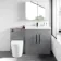 Avon Stone Grey Combination Vanity Basin and Boston Toilet 1300mm - Black Accents