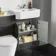 Monaco Graphite Grey Combination Vanity Traditional Basin with Marble Top & Boston Toilet 1200mm