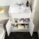 Monaco Chalk White Combination Vanity Traditional Basin and Hudson Toilet with Wooden Seat 1200mm