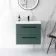 Elba Midnight Green Wall Hung Basin Drawer Vanity 600mm - Black Accents