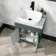 Bermuda Midnight Green Vanity with Marble Top & Curved Counter Top Basin 600mm