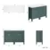 Bermuda Midnight Green Cabinet with Marble Top 1200mm Excludes Counter Top Basins - Brushed Brass Accents