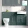 Monaco Midnight Green Combination Vanity Basin and Seattle Toilet 1500mm