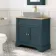 Lucia Inky Blue Cabinet with Oak Effect Top 840mm (Excludes Counter Top Basin) - Brushed Brass Accents