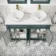 Lucia Midnight Green Double Vanity with Marble Top & Round Counter Top Basin 1200mm - Brushed Brass Accents