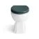 Monaco Midnight Green Combination Vanity Basin and Hudson Toilet with Wooden Seat 1500mm - Brass Knurled Handles
