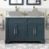 Lucia Inky Blue Cabinet with Marble Top 1200mm (Excludes Counter Top Basins) - Brass Knurled Handles