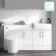 Harper Gloss White Combination Vanity Basin and Boston Toilet 1500mm - Brushed Brass Accents