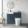 Harper Navy Blue Combination Vanity Basin & Tucson Toilet 1000mm - Black Accents