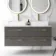Elba Graphite Grey Double Wall Hung Drawer Vanity with Marble Top & Cody Basin 1200mm - Brushed Brass Accents