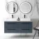 Elba Inky Blue Double Wall Hung Drawer Vanity with Marble Top & Cody Basin 1200mm - Black Accents