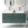 Elba Midnight Green Double Wall Hung Drawer Vanity with Marble Top & Cody Basin 1200mm - Brushed Brass Accents