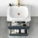 Corsica Inky Blue Vanity Drawer with Marble Top & Curved Counter Top Basin 600mm