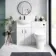 Quartz Gloss White Combination Vanity Basin and Denver Toilet 1050mm - Black Accents