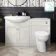 Capri Cotton White Combination Vanity Basin and Austin Toilet 1350mm - Chrome Handles