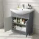 Capri Fog Grey Vanity with Semi Recessed Basin 750mm - Brushed Handles