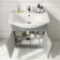 Capri Fog Grey Vanity with Semi Recessed Basin 750mm - Brushed Handles