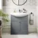 Capri Fog Grey Vanity with Semi Recessed Basin 750mm - Chrome Handles
