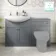 Capri Fog Grey Basin Vanity and Back To Wall Unit 1350mm (Excludes Toilet) - Chrome Handles