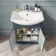 Capri Navy Blue Vanity with Semi Recessed Basin 650mm - Chrome Handles