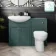 Capri Mystic Green Combination Vanity Basin and Austin Toilet 1150mm - Chrome Handles