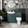 Capri Mystic Green Combination Vanity Basin and Denver Toilet 1150mm - Chrome Handles