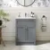 Milos Fog Grey Basin Vanity 600mm - Brushed Handles