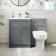 Milos Fog Grey Combination Vanity Basin and Denver Toilet 1100mm - Chrome Handles