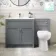 Milos Fog Grey Combination Vanity Basin and Austin Toilet 1300mm - Chrome Handles
