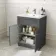 Milos Slate Grey Basin Vanity 600mm - Chrome Handles