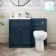 Milos Navy Blue Combination Vanity Basin and Austin Toilet 1100mm - Chrome Handles