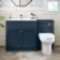 Milos Navy Blue Combination Vanity Basin and Denver Toilet 1300mm - Chrome Handles
