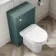 Milos Mystic Green Combination Vanity Basin and Denver Toilet 1300mm - Chrome Handles