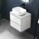 Corsica Gloss White Wall Hung Drawer Vanity with Marble Top & Curved Counter Top Basin 600mm