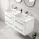 Omaha Gloss White Wall Hung Double Basin Drawer Vanity 1200mm