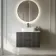 Crete Fluted Charcoal Elm Wall Hung Drawer Vanity with Marble Top & Marin Basin 800mm