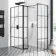 Munich Matt Black Grid 8mm Walk In Shower Enclosure 1000mm & 800mm Glass with Pivotal Return Panel
